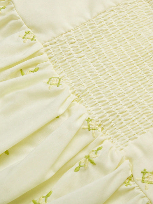 SHEIN Top de tubo con busto fruncido y estampado floral Aveloria - Quierox - Tienda Online