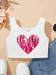 SHEIN Top informal sin mangas con estampado de corazones para chica joven - Quierox - Tienda Online