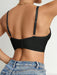 Shein Top tipo bralette de tela negro informal sin espalda para mujer - Quierox - Tienda Online