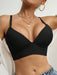 Shein Top tipo bralette de tela negro informal sin espalda para mujer - Quierox - Tienda Online