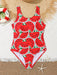 SHEIN Traje de baño de una pieza con estampado de sandía para niñas preadolescentes - Quierox - Tienda Online