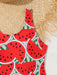 SHEIN Traje de baño de una pieza con estampado de sandía para niñas preadolescentes - Quierox - Tienda Online