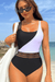 SHEIN Traje de baño de una pieza con inserto de malla y bloques para playa - Quierox - Tienda Online