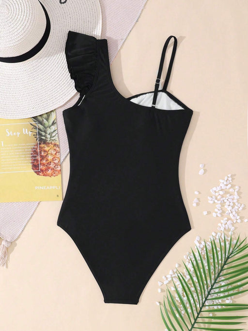 SHEIN Traje De Baño De Una Pieza De Color Sólido Para Niñas Adolescentes - Quierox - Tienda Online