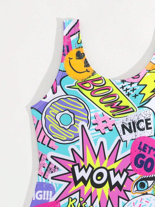 SHEIN Traje de baño de una pieza para niña preadolescente - Quierox - Tienda Online