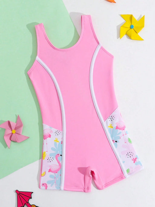 SHEIN Traje de baño de una pieza para niñas con estampado de dibujos animados - Quierox - Tienda Online