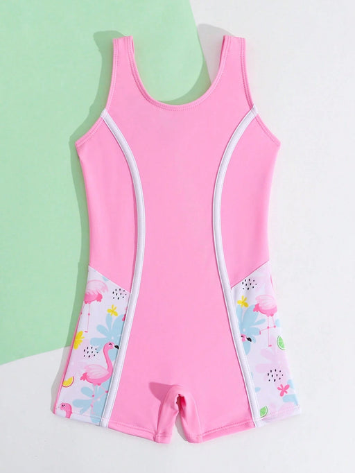 SHEIN Traje de baño de una pieza para niñas con estampado de dibujos animados - Quierox - Tienda Online