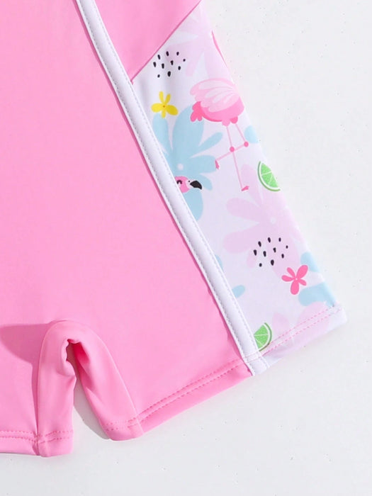 SHEIN Traje de baño de una pieza para niñas con estampado de dibujos animados - Quierox - Tienda Online