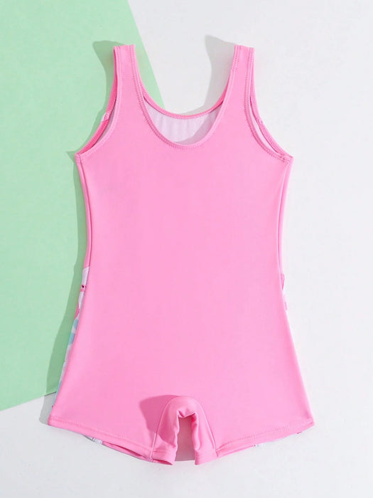 SHEIN Traje de baño de una pieza para niñas con estampado de dibujos animados - Quierox - Tienda Online