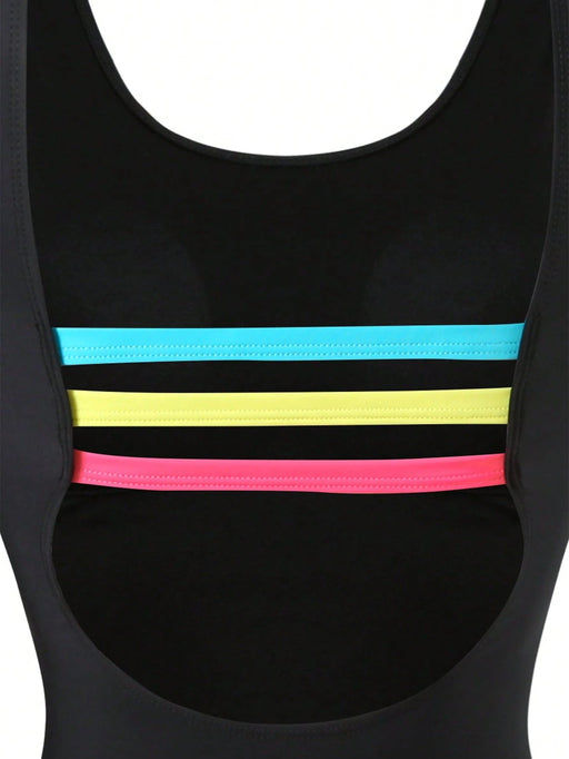 SHEIN Traje de baño de una pieza, sencillo, a la moda, informal, sin espalda, para playa. - Quierox - Tienda Online