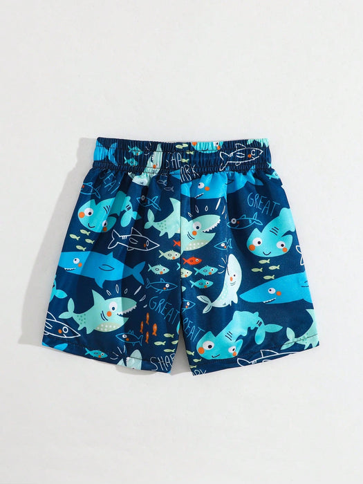 SHEIN Traje de baño para bebé niño, shorts de playa con estampado de tiburón - Quierox - Tienda Online