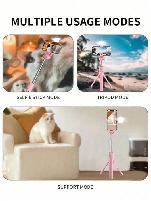 Shein Trípode con Bluetooth para selfies, luz de relleno y control remoto para transmisión en vivo y fotografía - Quierox - Tienda Online