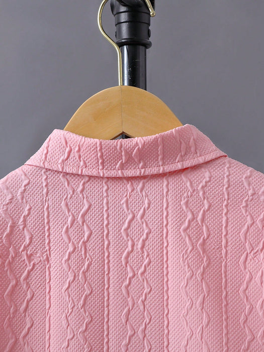 Shein Tween Boy Camisa lisa con botones delanteros y pantalones cortos sin camiseta Vacaciones de verano - Quierox - Tienda Online