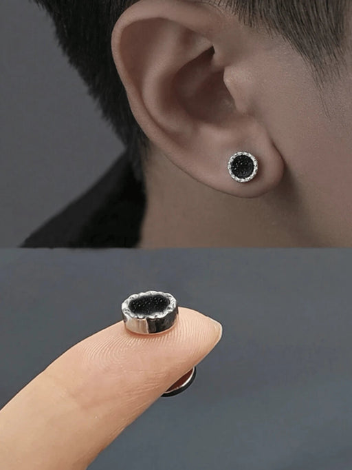 Shein Un arete magnético de piedra arenisca azul simple y elegante - Quierox - Tienda Online