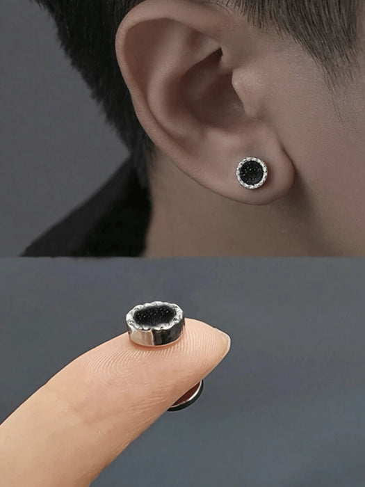 Shein Un arete magnético de piedra arenisca azul simple y elegante - Quierox - Tienda Online