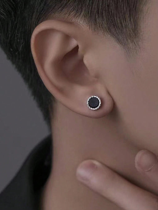 Shein Un arete magnético de piedra arenisca azul simple y elegante - Quierox - Tienda Online