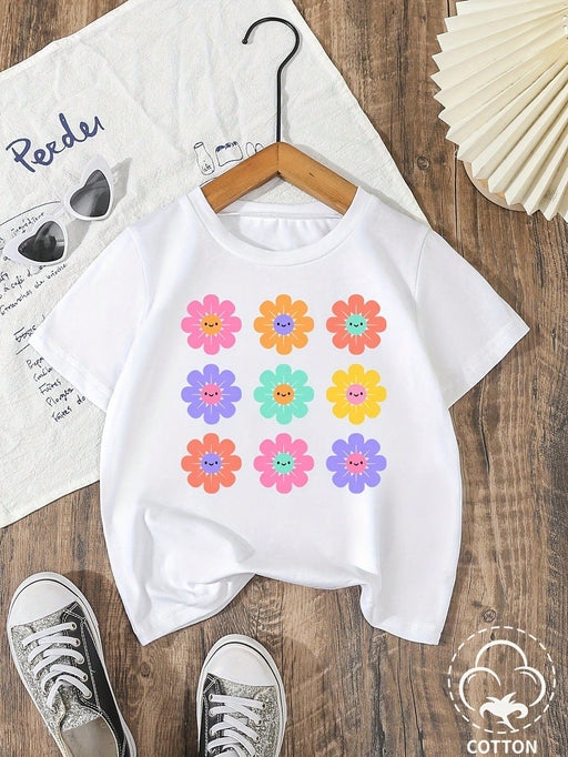 SHEIN Una camiseta adorable y moderna con un estampado floral - Quierox - Tienda Online
