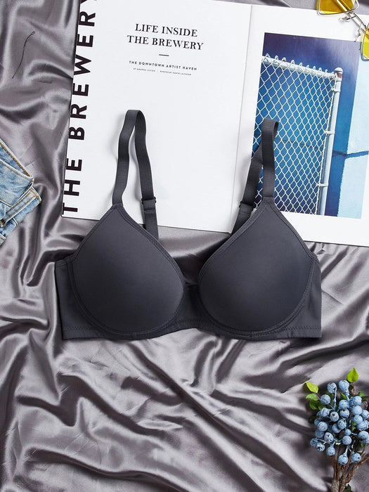 Shein Underwear Conjunto de 3 sujetadores de copa suave de microfibra con copa completa y push up - Quierox - Tienda Online