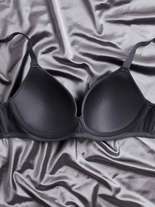 Shein Underwear Conjunto de 3 sujetadores de copa suave de microfibra con copa completa y push up - Quierox - Tienda Online