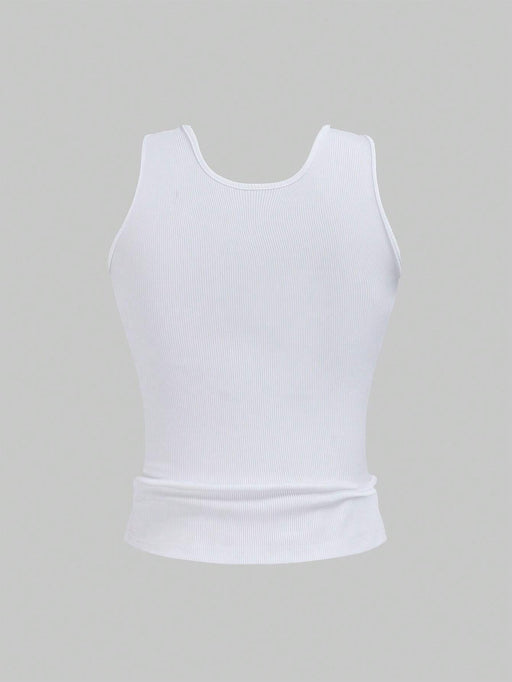 SHEIN Unity Camiseta sin mangas ajustada para mujer con estampado de letras - Quierox - Tienda Online