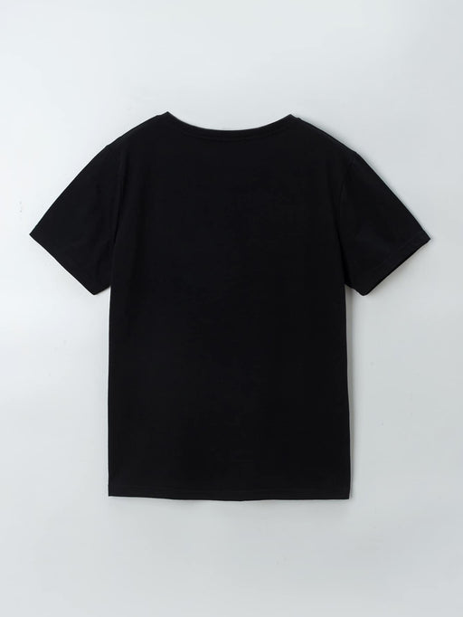 SHEIN Unity Camisetas gráficas de mujer con cuello redondo y estampado de mariposa - Quierox - Tienda Online