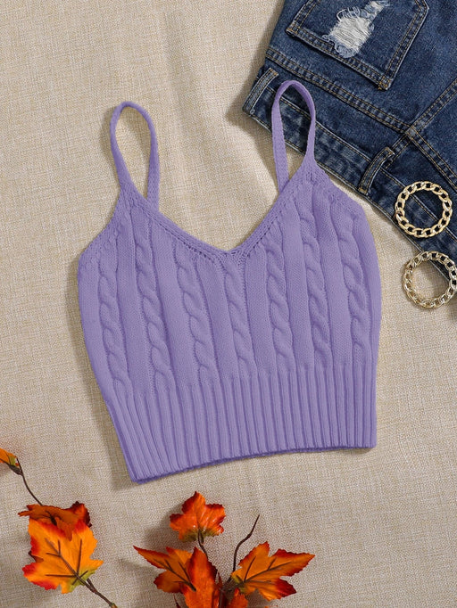 SHEIN Unity Top de tirantes tejido de cable - Quierox - Tienda Online