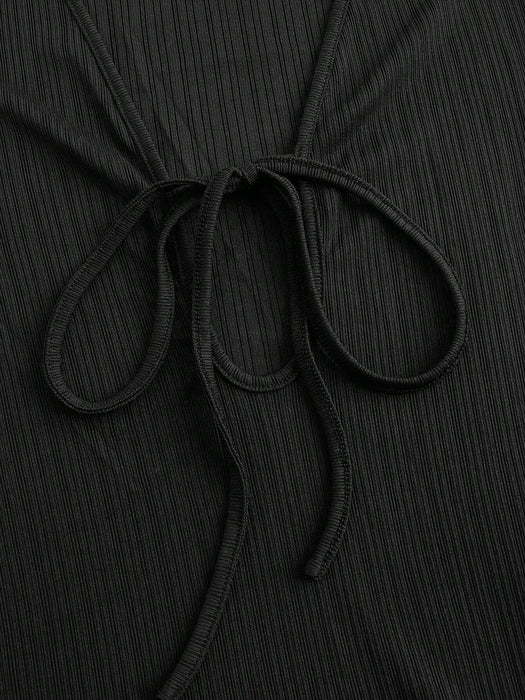 SHEIN Unity Vestido maxi de color liso texturizado con cuello redondo y manga larga ajustado - Quierox - Tienda Online