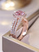 SHEIN Vanel A espléndido anillo de cuatro puntas Set redondo rosado zirconia - Quierox - Tienda Online