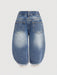 SHEIN Vaqueros azules holgados de mezclilla para bebé, estilo urbano, con bordes sin rematar - Quierox - Tienda Online