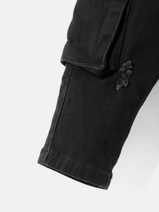 SHEIN Vaqueros cargo con bolsillos de solapa y rotos para bebé niño - Quierox - Tienda Online