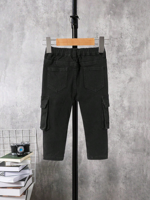 SHEIN Vaqueros cargo con bolsillos de solapa y rotos para bebé niño - Quierox - Tienda Online