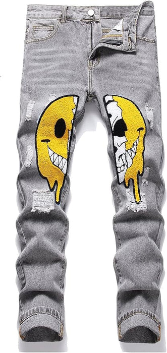 SHEIN Vaqueros de hombre, con estampado de dibujos animados - Quierox - Tienda Online