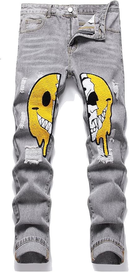 SHEIN Vaqueros de hombre, con estampado de dibujos animados - Quierox - Tienda Online