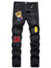 SHEIN Vaqueros rotos con parches de oso y letras para hombre - Quierox - Tienda Online