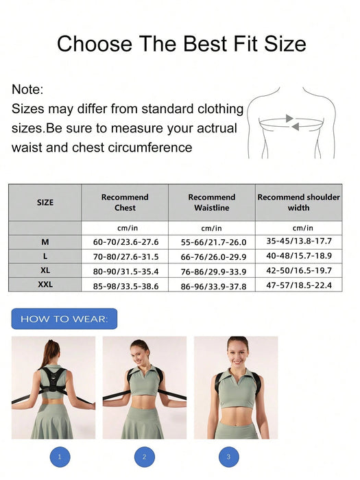 Shein VBOSI Corrector de postura ajustable para espalda y hombros, unisex - Quierox - Tienda Online