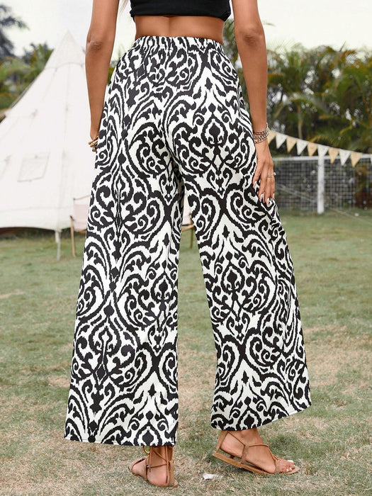 SHEIN VCAY Pantalones largos simples y cotidianos de estilo vintage para mujer - Quierox - Tienda Online