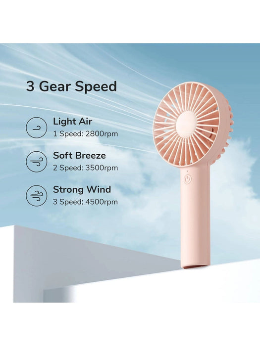 Shein Ventilador de mano, pequeño y portátil con 3 velocidades, recargable por USB - Quierox - Tienda Online