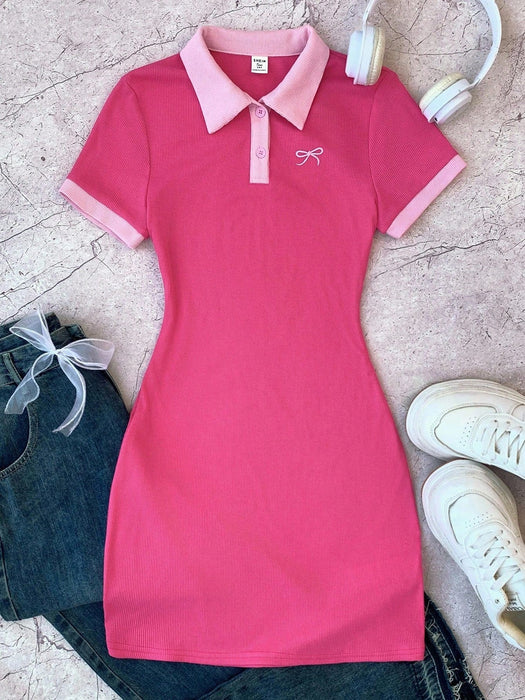 SHEIN Vestido ajustado de punto acanalado con botones - Quierox - Tienda Online
