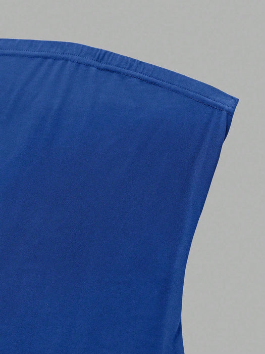 SHEIN Vestido Bandeau ajustado de verano para mujer de Sweetra con abertura en el dobladillo - Quierox - Tienda Online