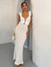 SHEIN Vestido blanco sexy de verano con textura de crochet, hombros descubiertos - Quierox - Tienda Online