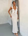 SHEIN Vestido blanco sexy de verano con textura de crochet, hombros descubiertos - Quierox - Tienda Online