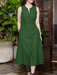 SHEIN Vestido camisero sin mangas para mujer, vestido midi casual - Quierox - Tienda Online