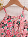 SHEIN Vestido casual de tirantes finos con estampado floral para niña en vacaciones - Quierox - Tienda Online