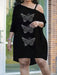 SHEIN Vestido Casual De Verano Con Cuello Asimétrico Y Estampado De Mariposas - Quierox - Tienda Online