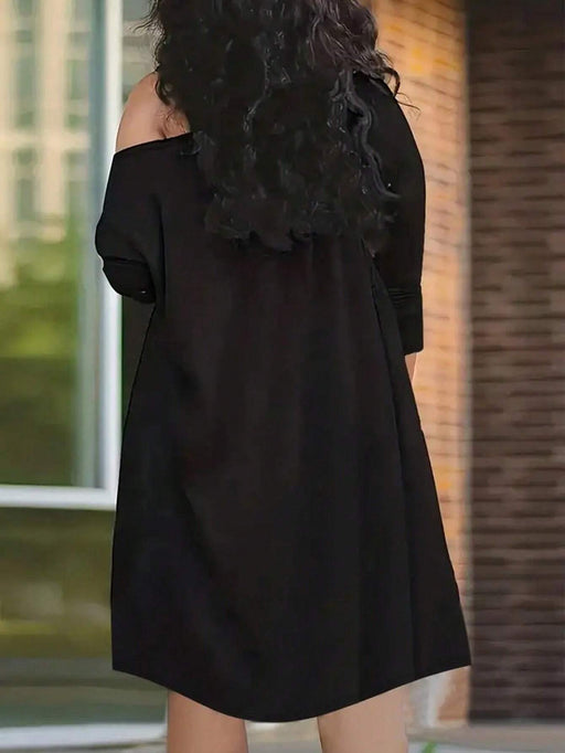 SHEIN Vestido Casual De Verano Con Cuello Asimétrico Y Estampado De Mariposas - Quierox - Tienda Online