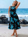 Shein Vestido casual negro de manga media con estampado floral para mujer de Sylviya - Quierox - Tienda Online