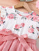 Shein Vestido con estampado floral, manga corta y volante para niña preadolescente - Quierox - Tienda Online