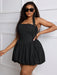 SHEIN Vestido corto informal sin mangas con cuello fruncido, sencillo y sexy - Quierox - Tienda Online
