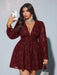 SHEIN Vestido corto Viva Relle de talla grande, elegante, informal, con cuello en V - Quierox - Tienda Online
