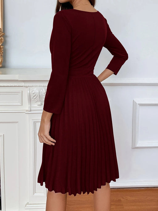 SHEIN Vestido cruzado clásico con bajo plisado - Quierox - Tienda Online